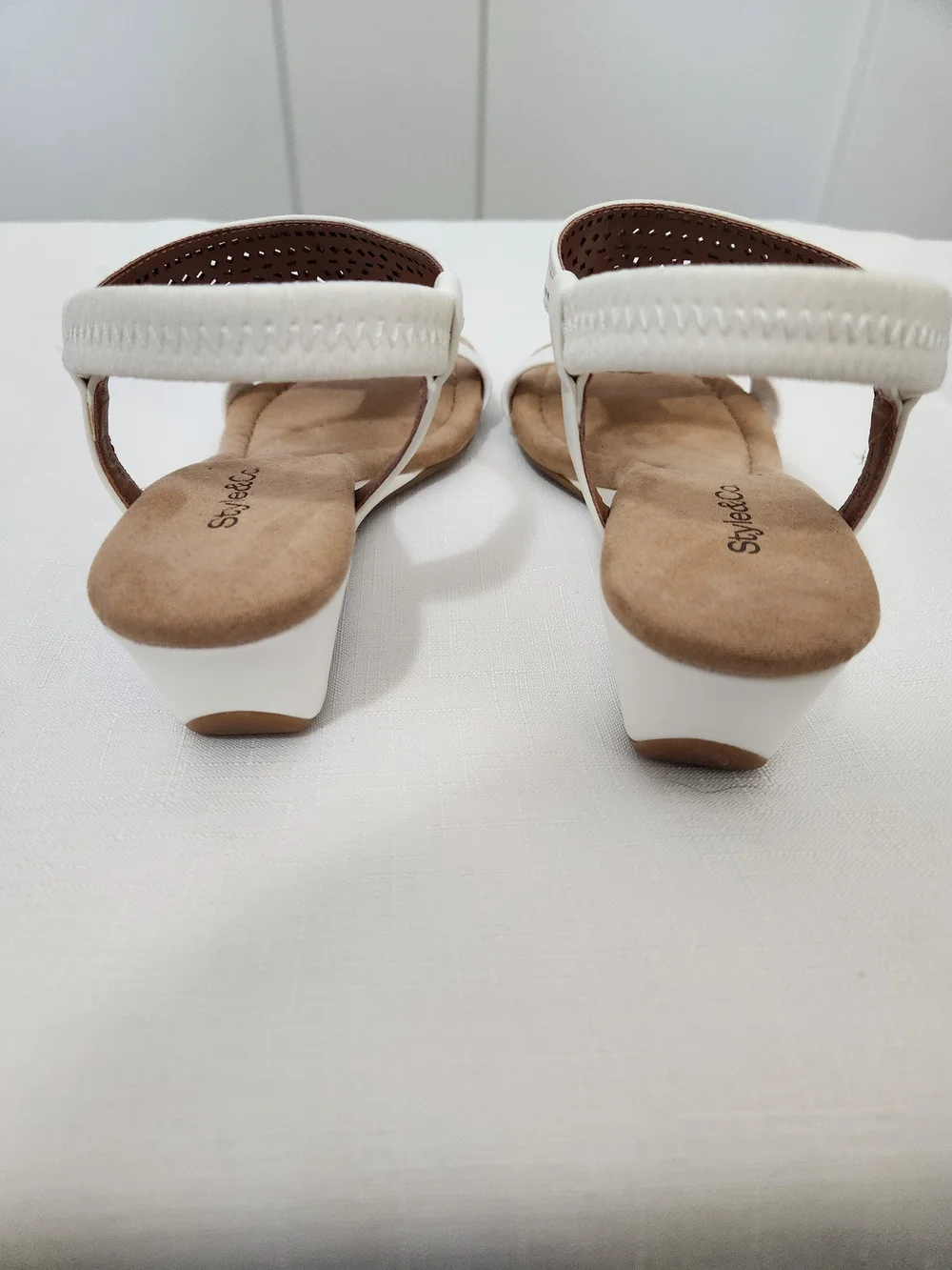 Style & Co. Vacanzaa White Wedge Sandals-size 6.5